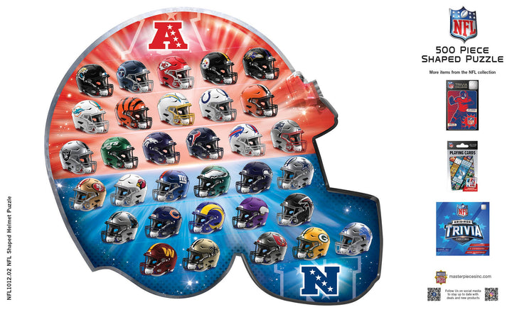 NFL - Teams Helmet 500 Piece Shaped Puzzle