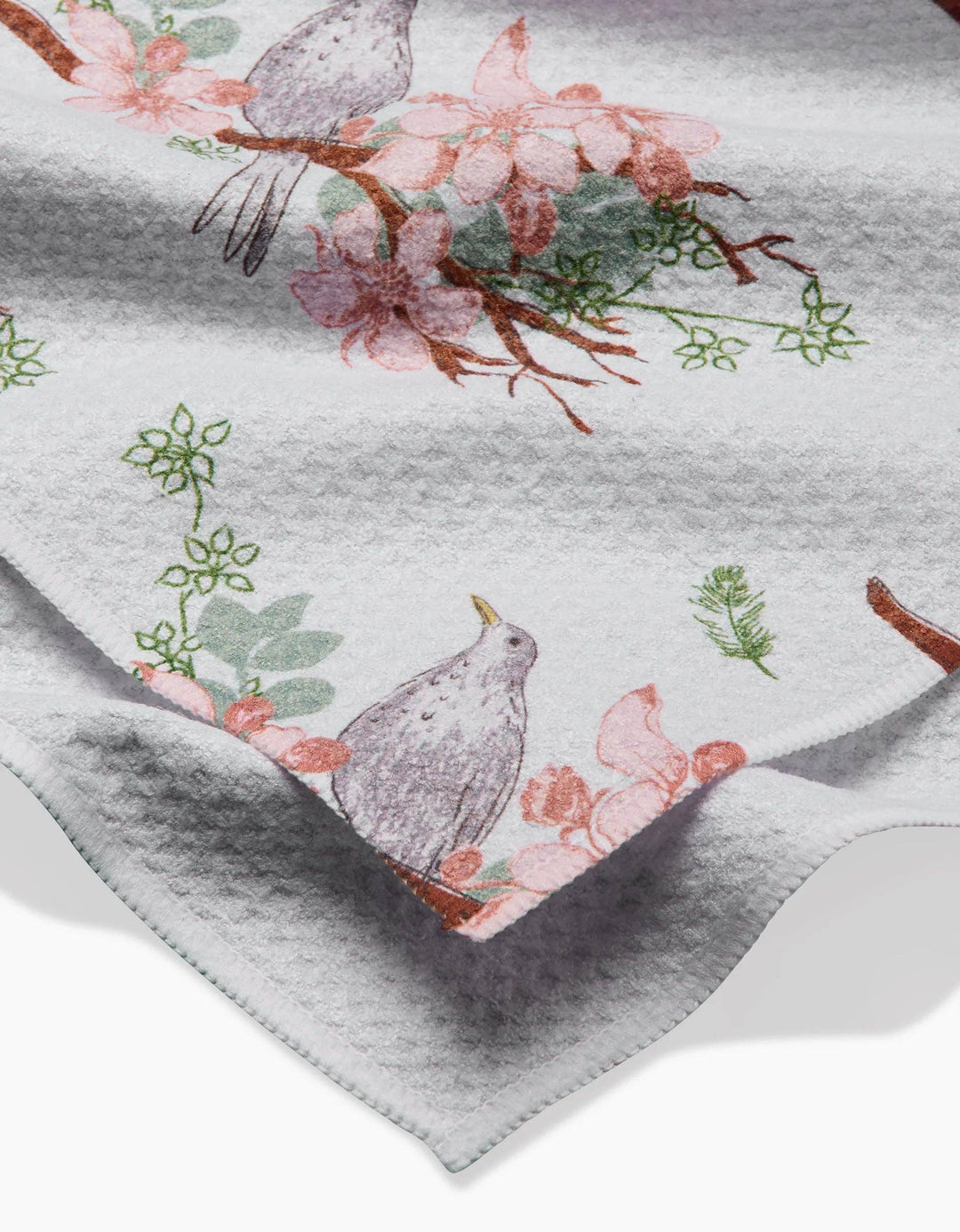 Blackbird and Blossom Tea Towel