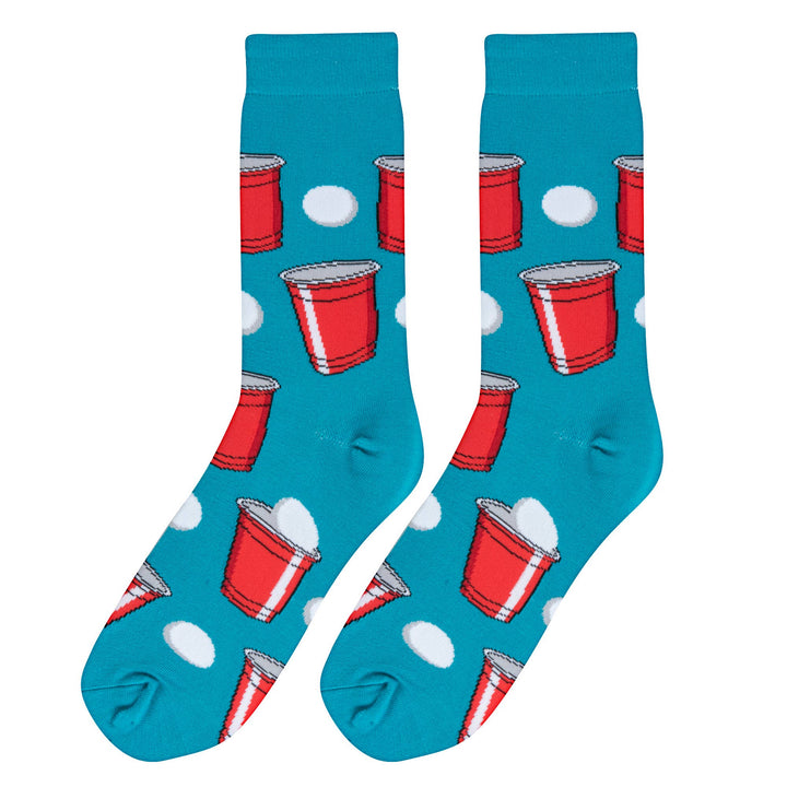Crazy Socks - Mens Crew - Beer Pong