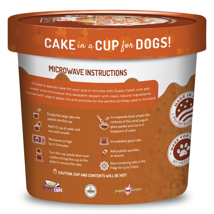 Cuppy Cake - Microwave Dog Birthday Cake in A Cup - Pumpkin