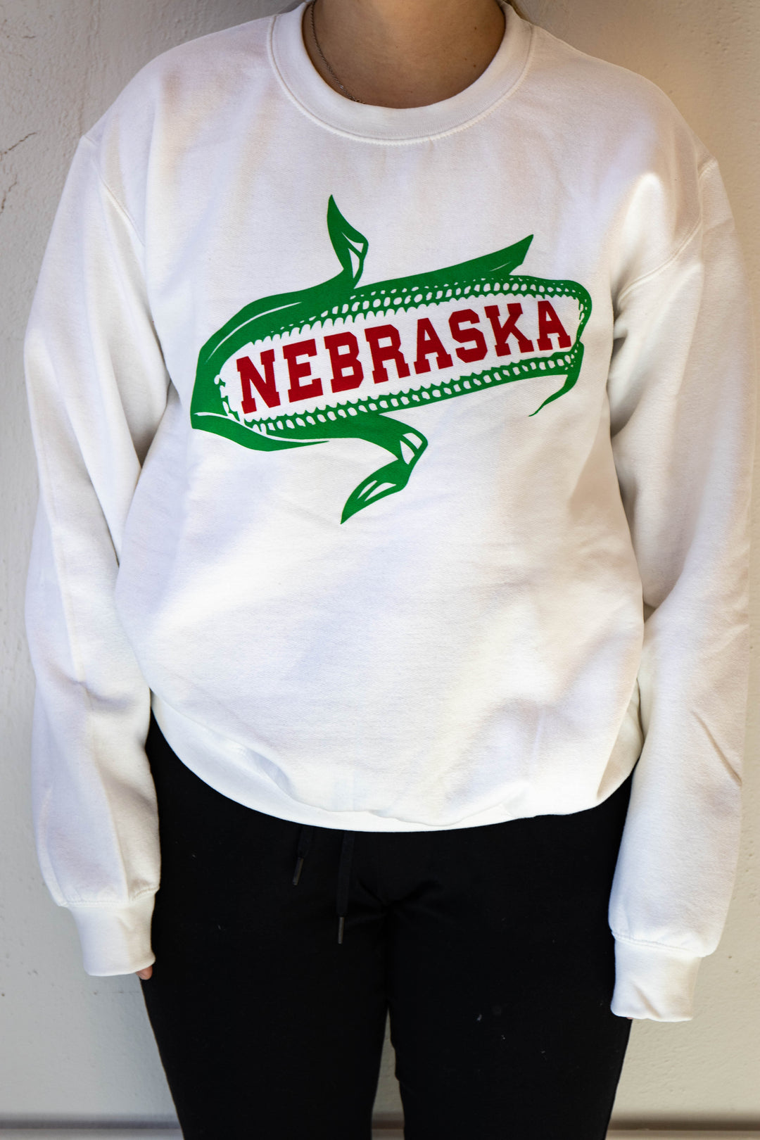 Nebraska Corn Crewneck White