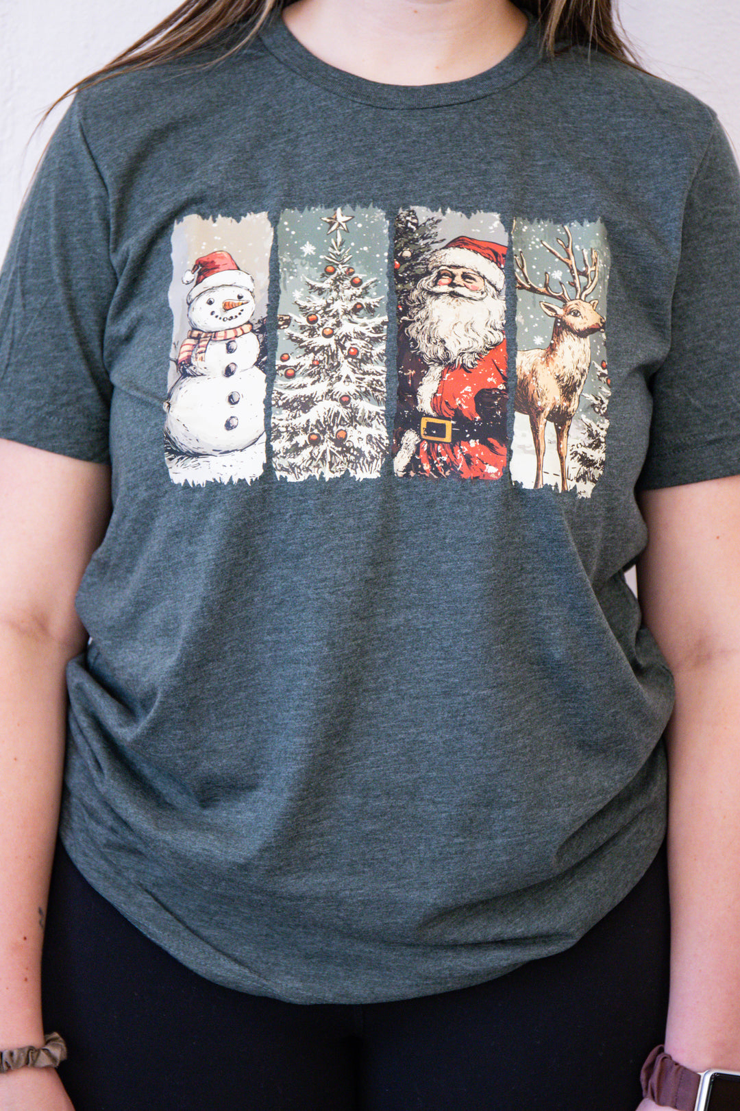 Four Christmas Scenes green tee