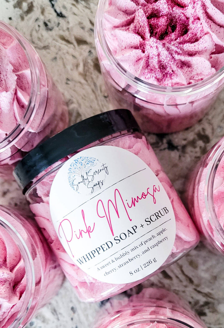 Pink Mimosa Whipped Soap + Scrub