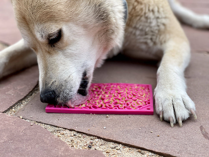 Flower Power Design eMat Enrichment Lick Mat - Pink
