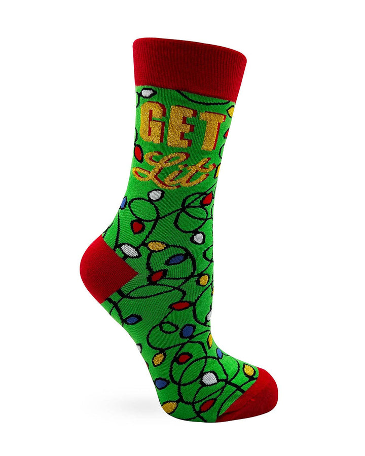Get Lit Women's Novelty Crew Socks