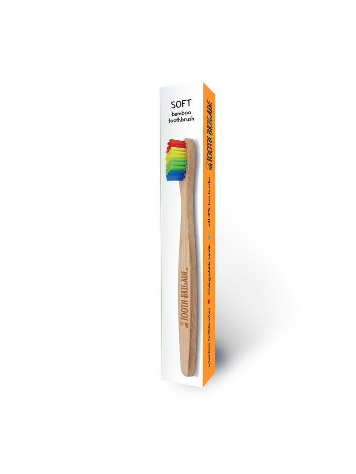 Bamboo Toothbrush with rainbow nylon bristles