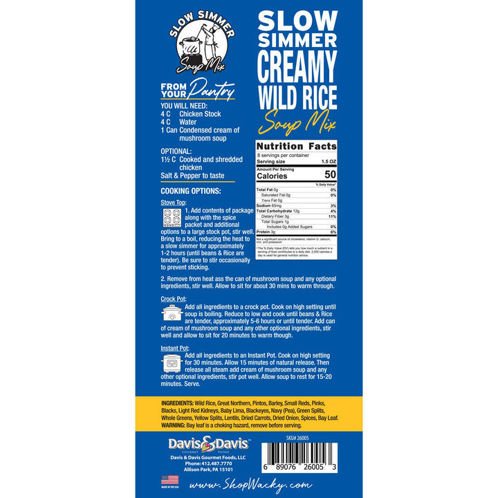 Slow Simmer Creamy Wild Rice Soup Mix - 12 oz