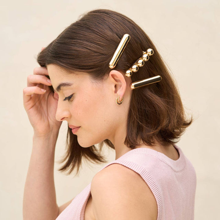 Gold Metal Barrettes