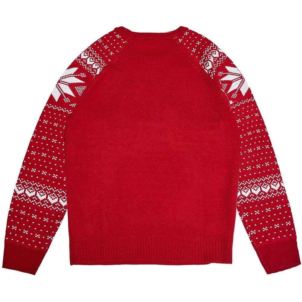 Holiday Family Sweater,  Snowflakes Sweater in True Red