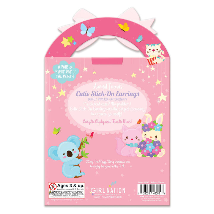 Cutie Stick-On Earring and Nail Sticker Gift Set- Animals