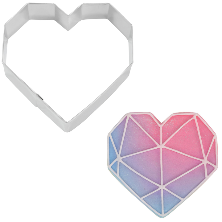 Geo Heart Cookie Cutter (3.5")