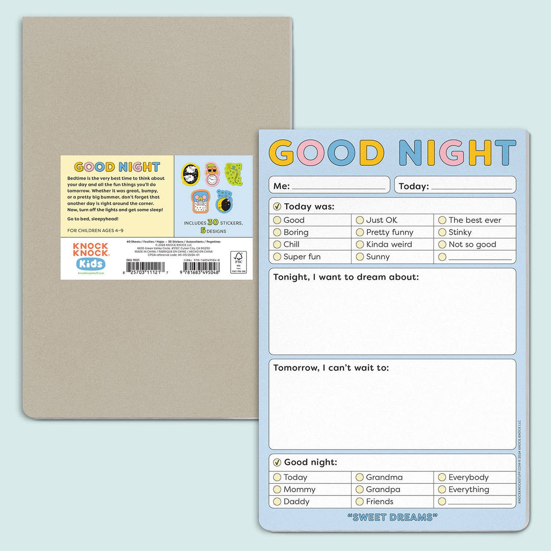 Knock Knock Kids - Good Night Playtime Pads