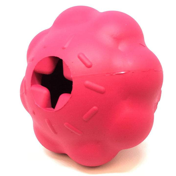 Cupcake Durable Rubber Chew Toy & Treat Dispenser - Pink