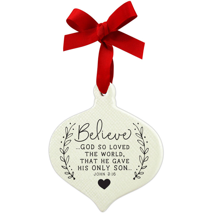 🎄LCP Ornament Doodle Believe Ribbon Hang