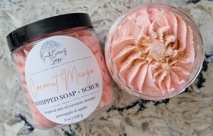 Coconut Mango Whipped Soap + Scrub