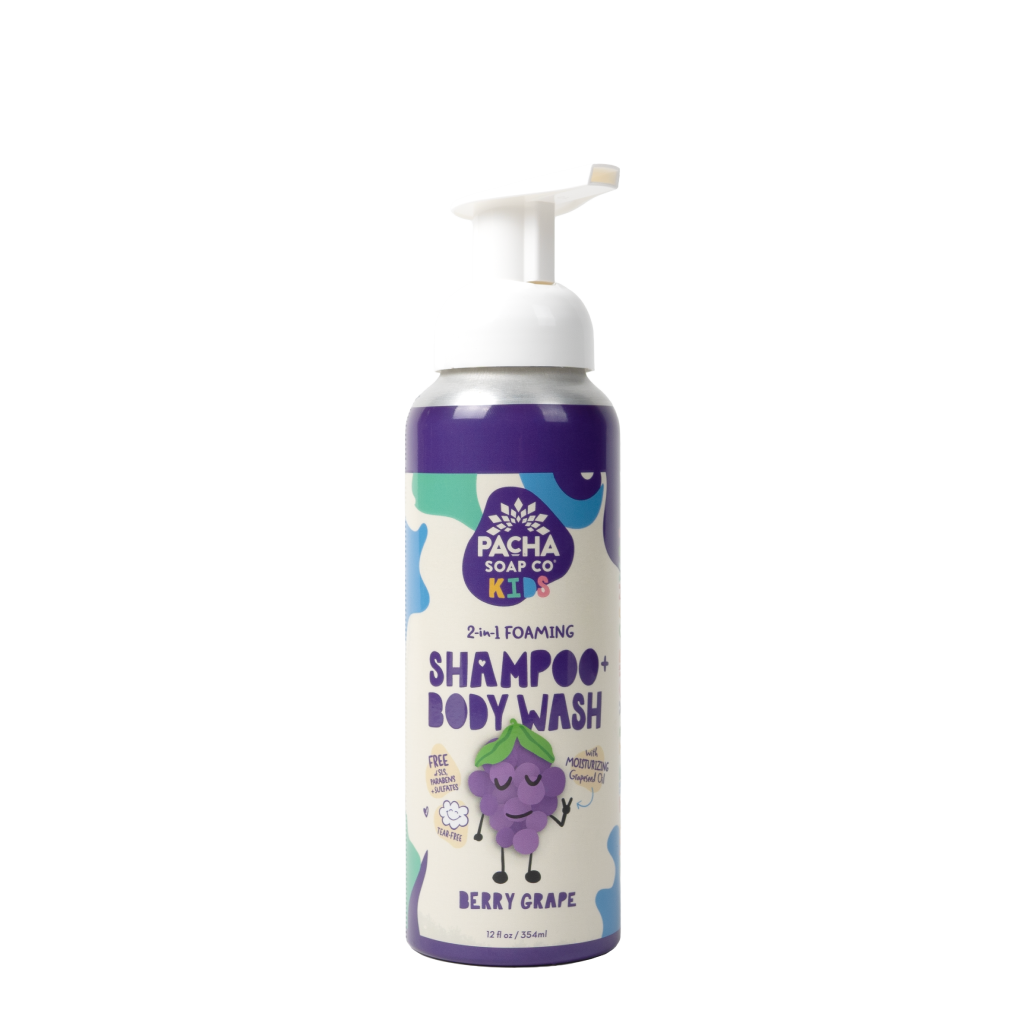 Kids, 2-in-1 Foaming, Shampoo + Body Wash Berry Grape