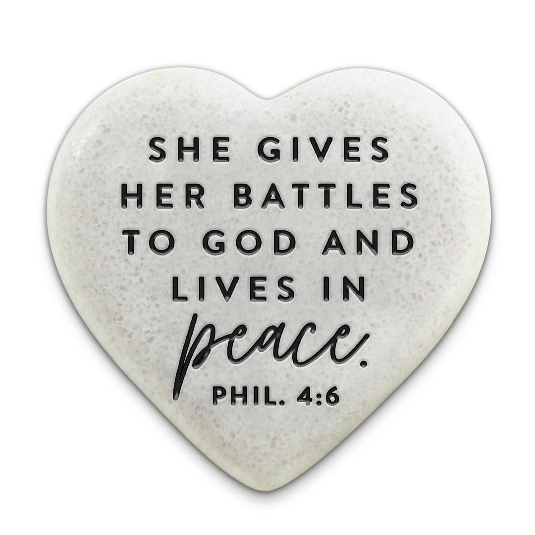 LCP Scripture Stone Hope Hearts Peace - Heart Stone