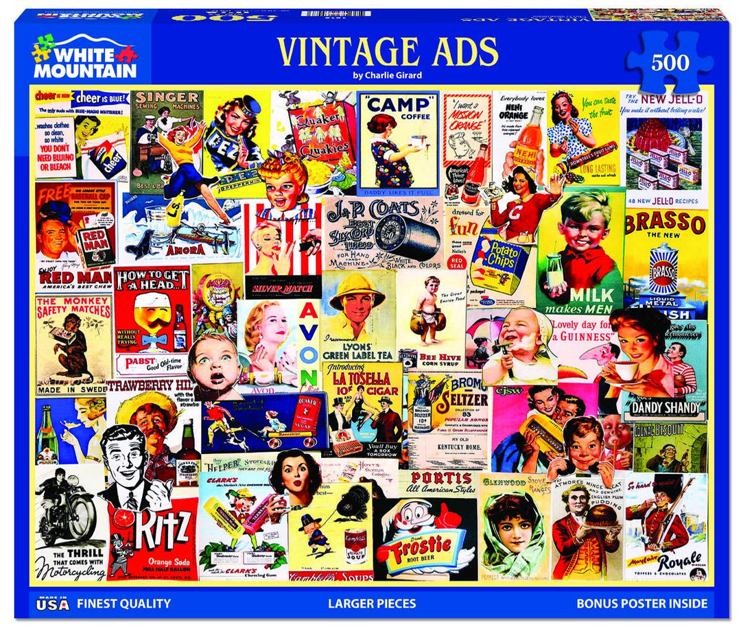 Vintage Ads (1813pz) - 500 Piece Jigsaw Puzzle