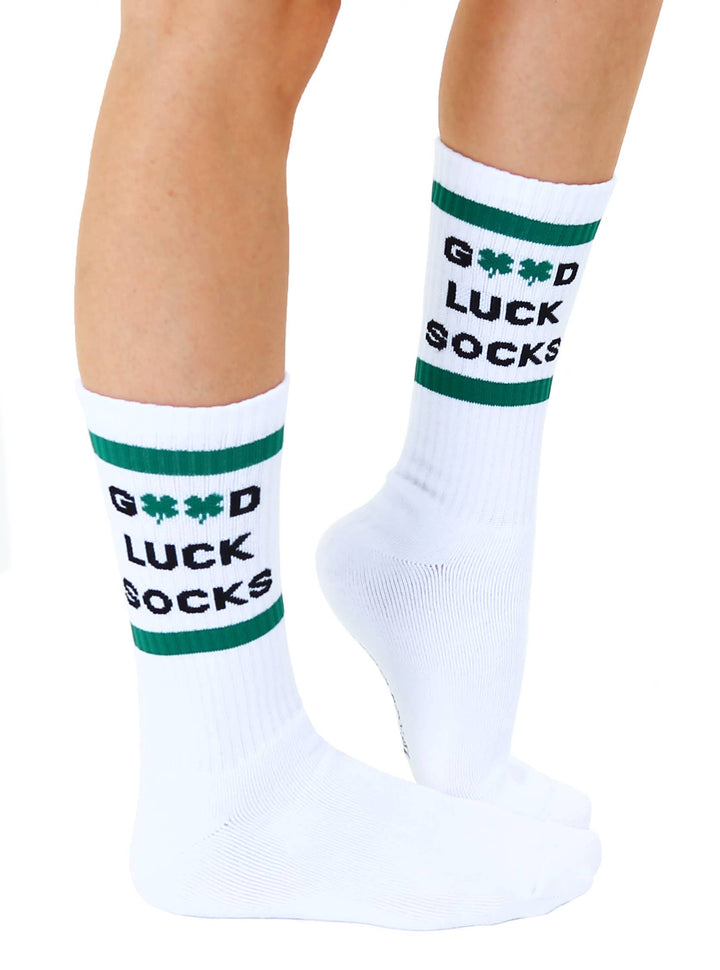 Classic Crew Socks w/ Ribbed Tubing - "Good Luck Socks"