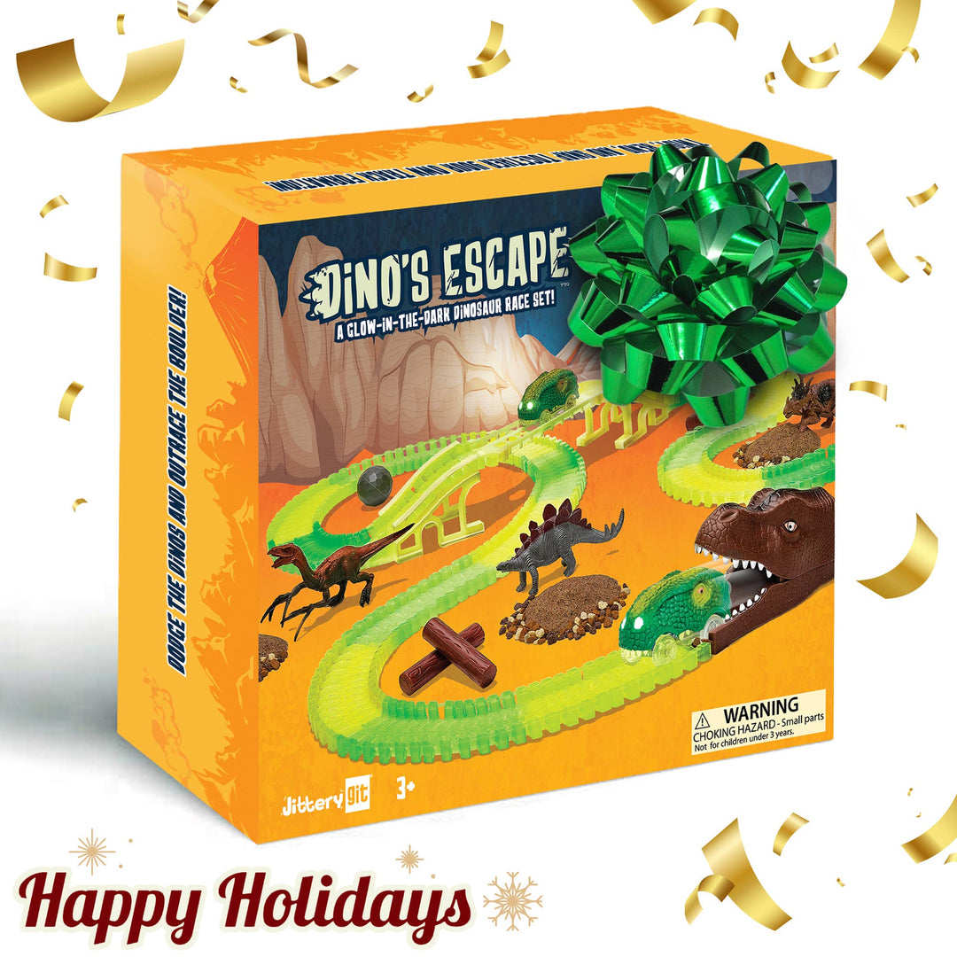 Dino Race Track Xmas Playset Toy Gift For Kids, Boys, Girls