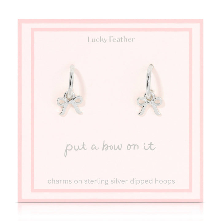 Beautiful Bows - Bow Charm Hoops - Silver