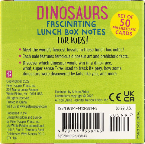 Dinosaurs Lunch Box Notes For Kids! (50 cards)