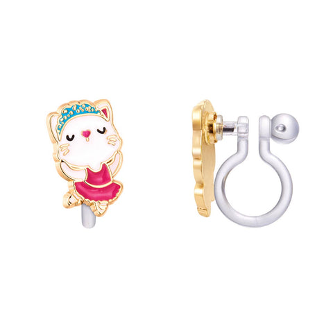 CLIP ON Cutie Earrings- Kitty Ballerina
